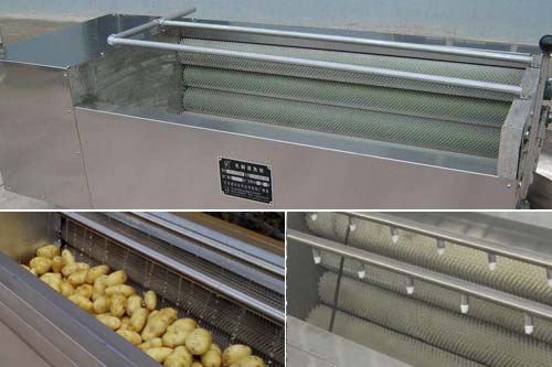 Potato peeling and washing machine