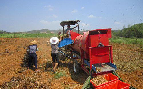 self-propelled peanut picker machine