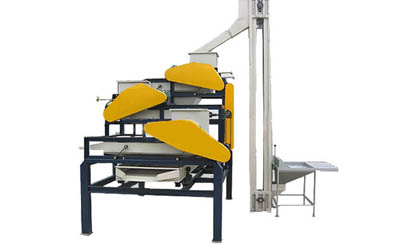 Three-stage almond shelling machine