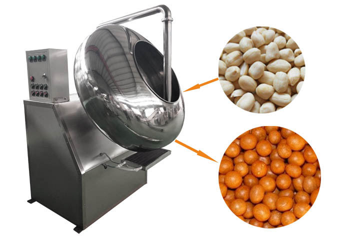 Make fishskin peanuts with peanut coating pan