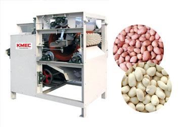 How does the wet type peanut peeling machine work?